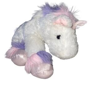 Unipak brand White Dreamy Unicorn in pink & purple fluffy plush stuffed animal